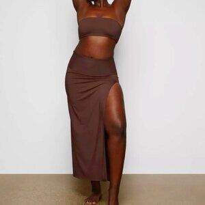 Skims, Shaping Swim Long Skirt, color: brown/COCOA, NEW with tags